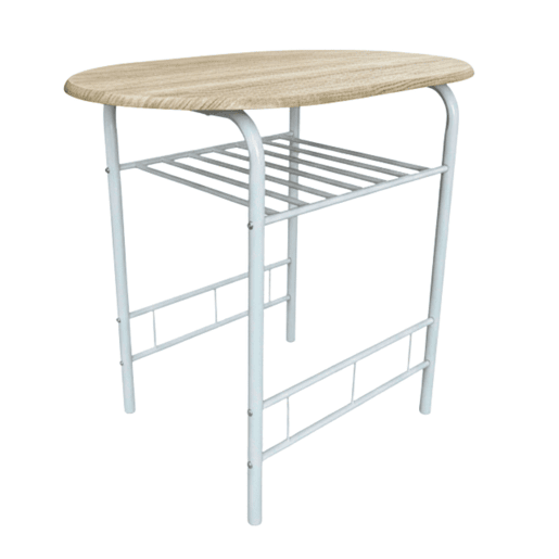Conjunto de mesa de cozinha Butterfly com 2 cadeiras, mesa fixa, melamina branca e carvalho Sonoma