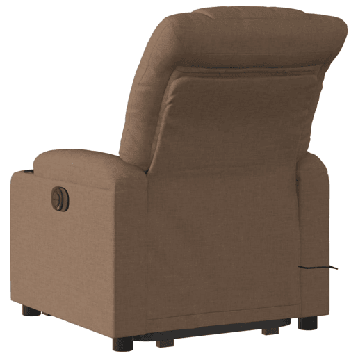 Poltrona elétrica elevatória massagens - Poltrona relax tecido castanho Poltrona elétrica elevatória massagens - Poltrona relax tecido castanho