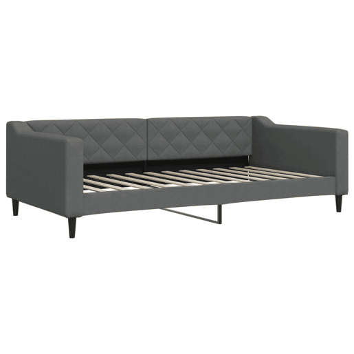 Sofá-cama, Sofá conversível com colchão 100x200 cm tecido cinzento-escuro
