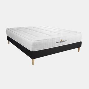 Conjunto de Estrado Preto + Colchão ROYAL PALACE BEDDING Balmoral (120x190 cm - Espuma Viscoelástica- Altura: 24 cm)