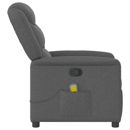 Poltrona de massagens reclinável - Poltrona relax tecido cinzento-escuro