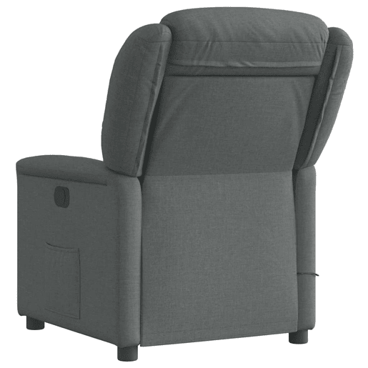 Poltrona de massagens reclinável - Poltrona relax tecido cinzento-escuro