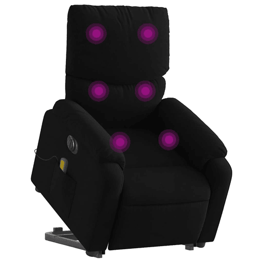 Poltrona elétrica elevatória massagens - Poltrona relax tecido preto