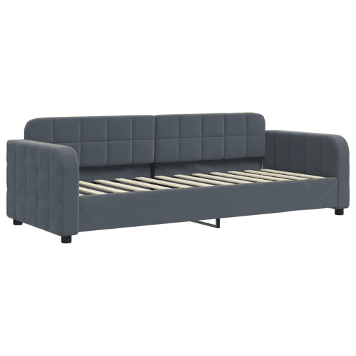 Sofá-cama, Sofá conversível 80x200 cm veludo cinzento-escuro Sofá-cama, Sofá conversível 80x200 cm veludo cinzento-escuro