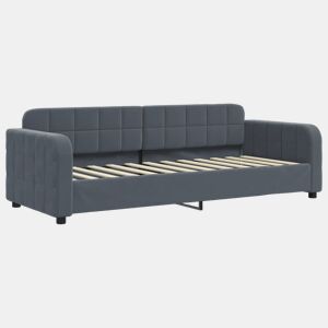 Sofá-cama, Sofá conversível 80x200 cm veludo cinzento-escuro
