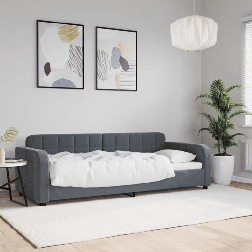Sofá-cama, Sofá conversível 80x200 cm veludo cinzento-escuro Sofá-cama, Sofá conversível 80x200 cm veludo cinzento-escuro