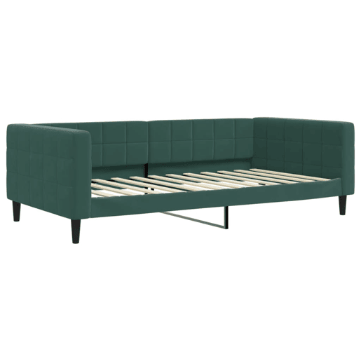 Sofá-cama, Sofá conversível 100x200 cm veludo verde-escuro