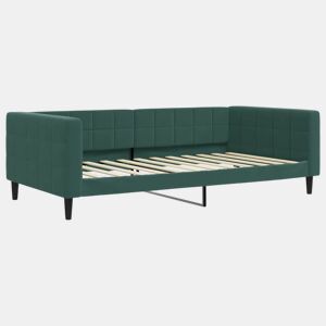 Sofá-cama, Sofá conversível 100x200 cm veludo verde-escuro
