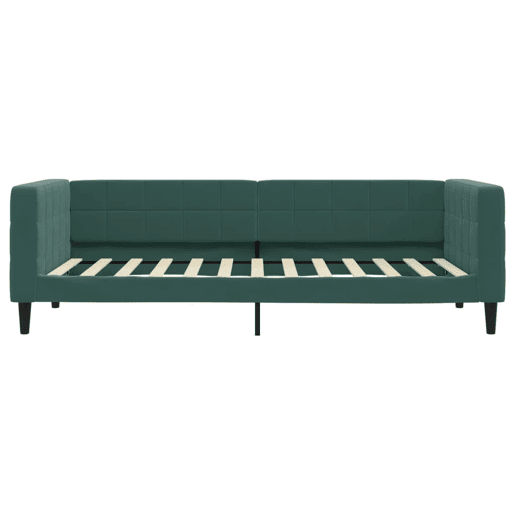 Sofá-cama, Sofá conversível 100x200 cm veludo verde-escuro