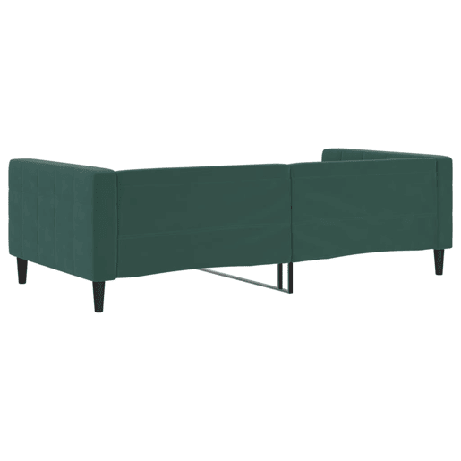 Sofá-cama, Sofá conversível 100x200 cm veludo verde-escuro