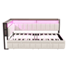 Sofá-cama 90x200 cm - Cama extraível, iluminação LED, portas USB e Tipo-C, bege