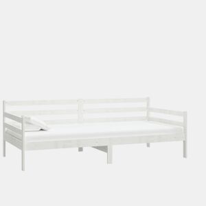 Sofá-cama, Sofá conversível com colchão 90x200 cm pinho maciço branco