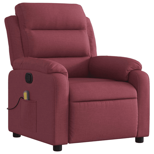 Poltrona de massagens reclinável - Poltrona relax tecido vermelho tinto