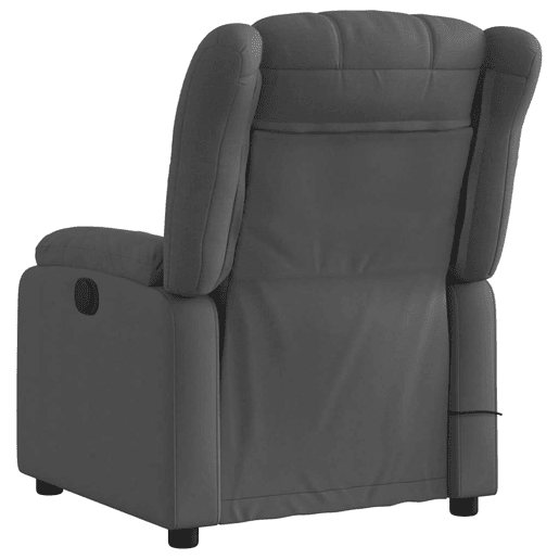 Poltrona de massagens reclinável - Poltrona relax tecido cinzento-escuro