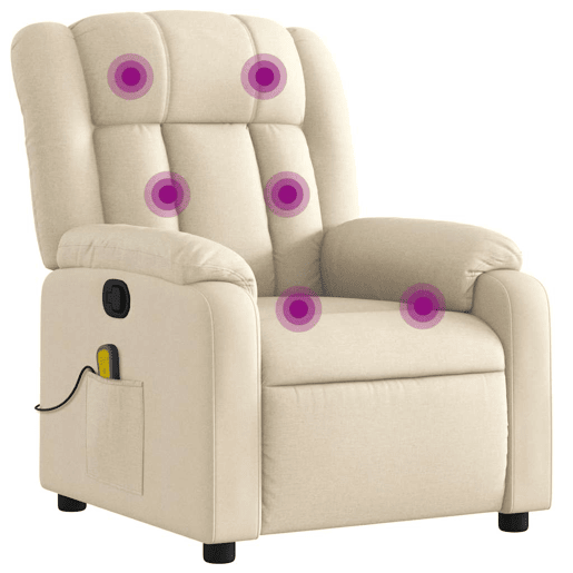 Poltrona de massagens reclinável - Poltrona relax tecido cor creme