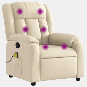 Poltrona de massagens reclinável - Poltrona relax tecido cor creme