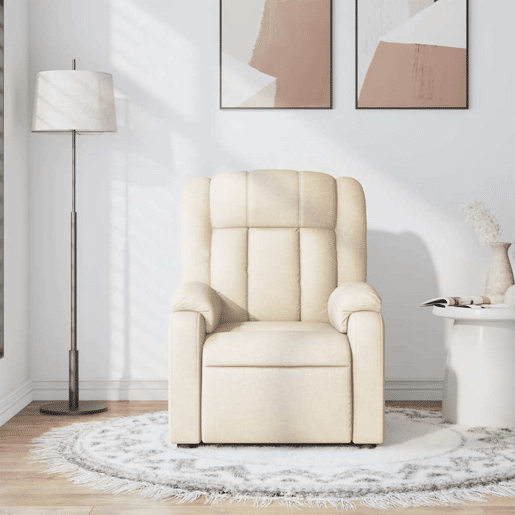 Poltrona de massagens reclinável - Poltrona relax tecido cor creme