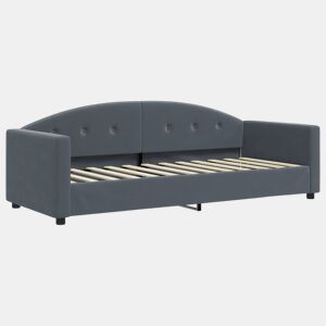 Sofá-cama, Sofá conversível 80x200 cm veludo cinzento-escuro