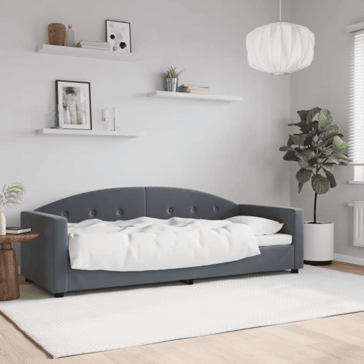 Sofá-cama, Sofá conversível 80x200 cm veludo cinzento-escuro
