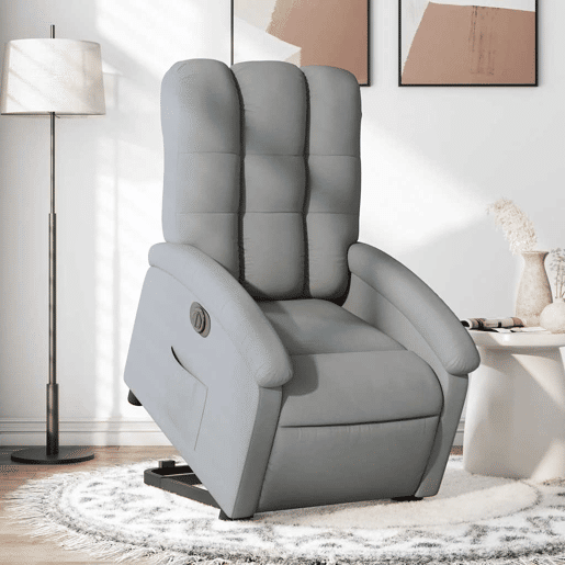 Poltrona reclinável - Poltrona relax elétrica tecido cinzento-claro
