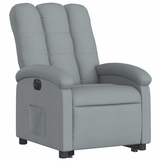 Poltrona reclinável - Poltrona relax elétrica tecido cinzento-claro