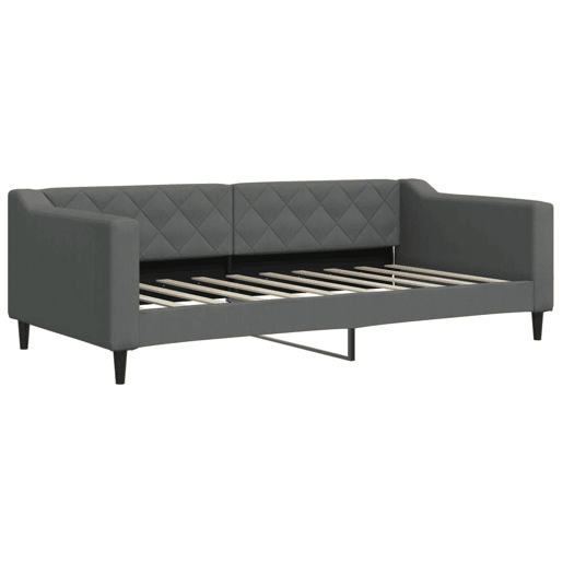 Sofá-cama, Sofá conversível com colchão 90x190 cm tecido cinzento-escuro
