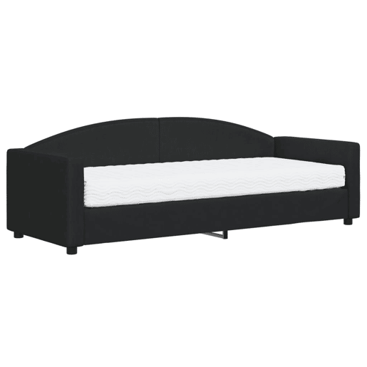 Sofá-cama, Sofá conversível com colchão 80x200 cm tecido preto