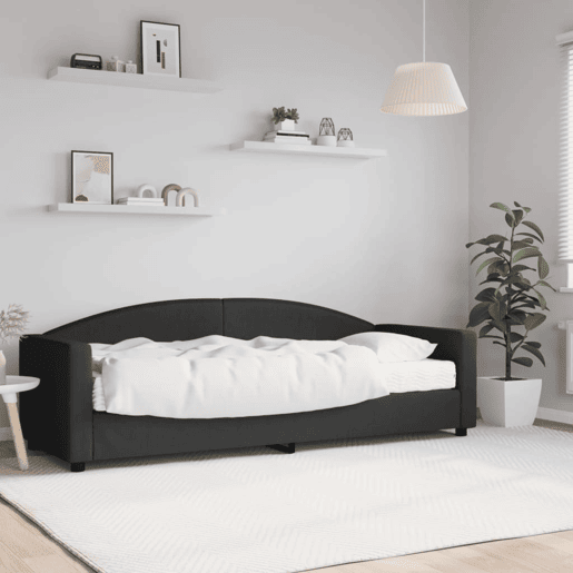 Sofá-cama, Sofá conversível com colchão 80x200 cm tecido preto