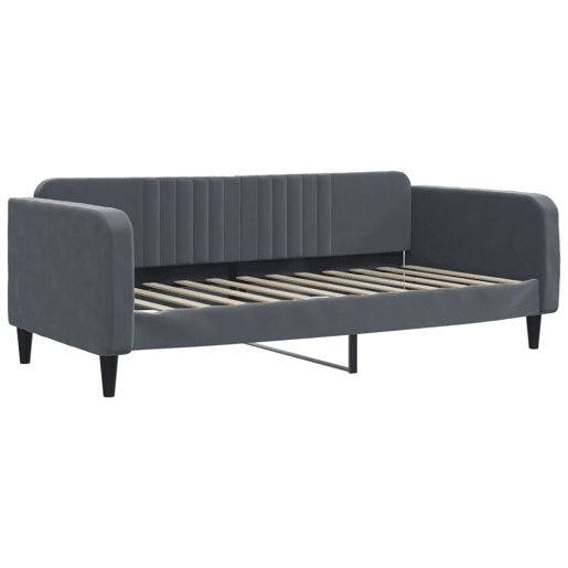 Sofá-cama, Sofá conversível 100x200 cm veludo cinzento-escuro