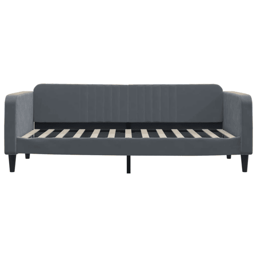 Sofá-cama, Sofá conversível 100x200 cm veludo cinzento-escuro