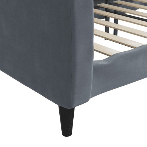 Sofá-cama, Sofá conversível 100x200 cm veludo cinzento-escuro