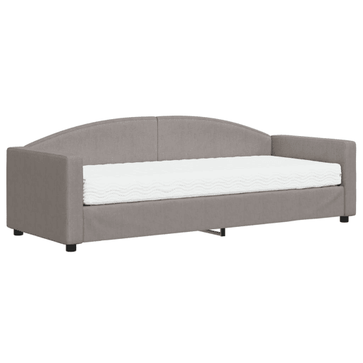 Sofá-cama, Sofá conversível com colchão 80x200 cm tecido cinzento-acastanhado