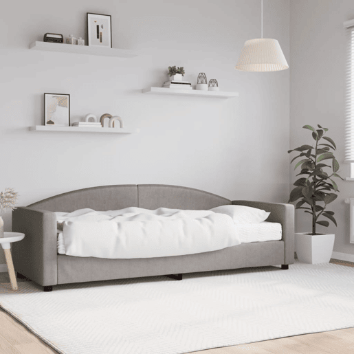 Sofá-cama, Sofá conversível com colchão 80x200 cm tecido cinzento-acastanhado