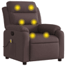 Poltrona de massagens reclinável - Poltrona relax tecido castanho-escuro