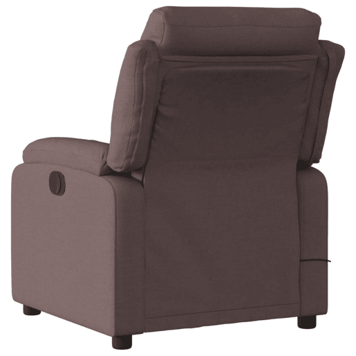 Poltrona de massagens reclinável - Poltrona relax tecido castanho-escuro Poltrona de massagens reclinável - Poltrona relax tecido castanho-escuro