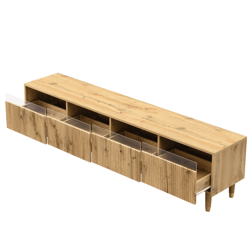 Móvel de TV 178 cm - Design minimalista, grande capacidade, 4 gavetas - Madeira Móvel de TV 178 cm - Design minimalista, grande capacidade, 4 gavetas - Madeira
