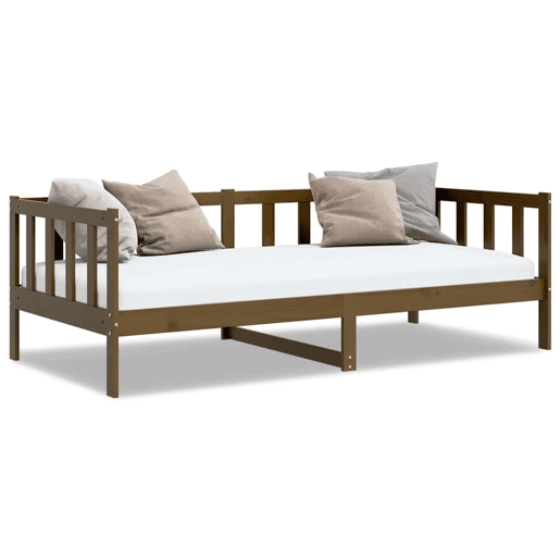 Sofá-cama, Sofá conversível 90x200 cm madeira de pinho maciça castanho mel