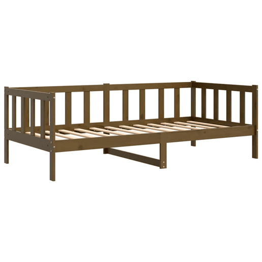 Sofá-cama, Sofá conversível 90x200 cm madeira de pinho maciça castanho mel