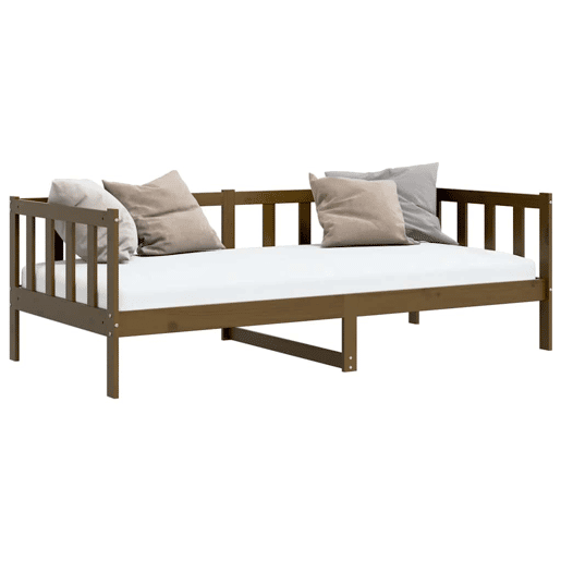 Sofá-cama, Sofá conversível 90x200 cm madeira de pinho maciça castanho mel