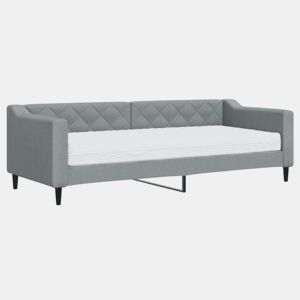 Sofá-cama, Sofá conversível com colchão 80x200 cm tecido cinzento-claro