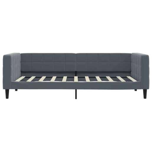 Sofá-cama, Sofá conversível com colchão 90x190 cm veludo cinzento-escuro