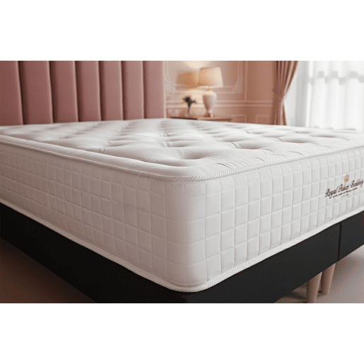 Conjunto de Estrado Branco + Colchão ROYAL PALACE BEDDING Buckingham (130x210 cm - Espuma Viscoelástica- Altura: 30 cm)