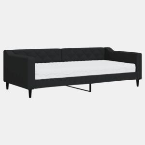 Sofá-cama, Sofá conversível com colchão 90x200 cm tecido preto