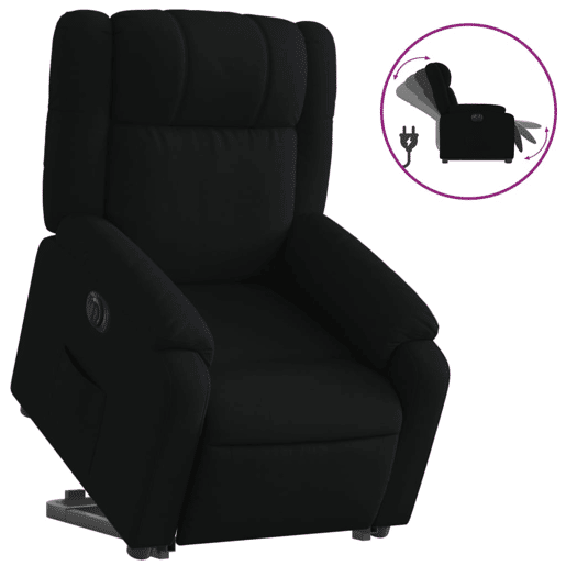 Poltrona reclinável - Poltrona relax elétrica tecido preto