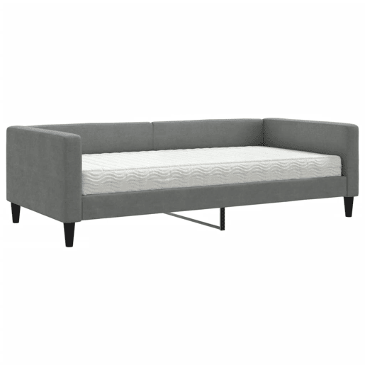 Sofá-cama, Sofá conversível com colchão 100x200 cm tecido cinzento-escuro
