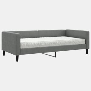 Sofá-cama, Sofá conversível com colchão 100x200 cm tecido cinzento-escuro