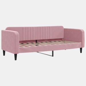 Sofá-cama, Sofá conversível 80x200 cm veludo rosa