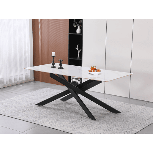 Mesa Sala de Jantar, Estrela (Estilo Mármore, Preto) Mesa Sala de Jantar, Estrela (Estilo Mármore, Preto)
