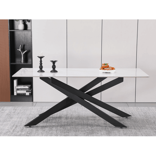Mesa Sala de Jantar, Estrela (Estilo Mármore, Preto) Mesa Sala de Jantar, Estrela (Estilo Mármore, Preto)