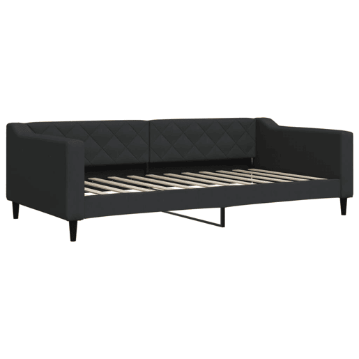 Sofá-cama, Sofá conversível com colchão 100x200 cm tecido preto